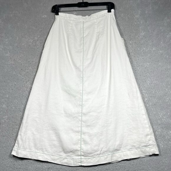 Anthropologie Akemi + Kin Riverine Midi Linen Button Up A Line Skirt Size 4 - Picture 7 of 12